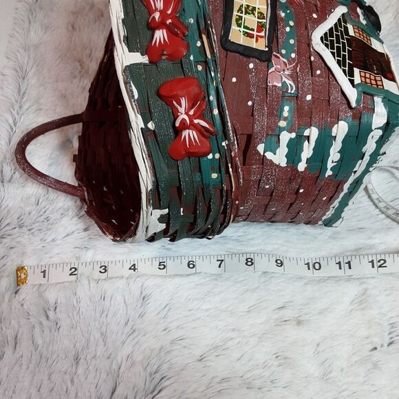 Vintage (1970's) Handcrafted Rare Christmas Basket 11" x 12" plu… - Picture 12 of 16